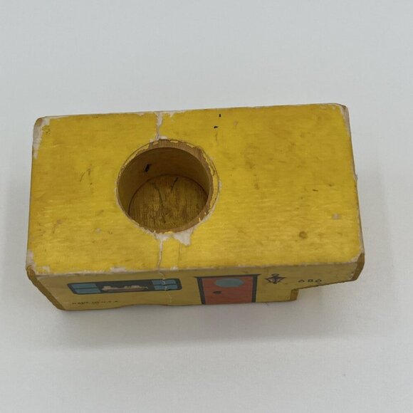 Vintage 1968 Fisher Price Little People Wood Camper 686 Car Wooden Boy & Dog - Picture 16 of 16